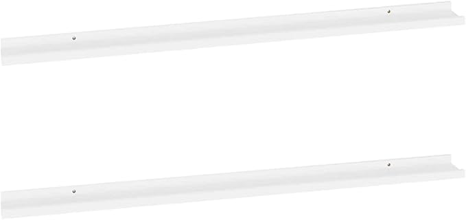 White Wall Shelves 2 Pack 45.3 Inch Floating Shelves for Living Room Bedroom Bathroom Storage Display Organizer with 11lb Load Capacity Each