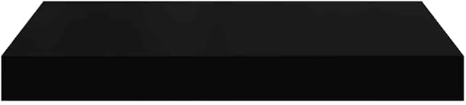 Set of 4 Wall Shelves, Modern Floating Shelves for Wall Decor, MDF Wood Storage Display Shelf for Bedroom, Living Room, Kitchen - Matte Black