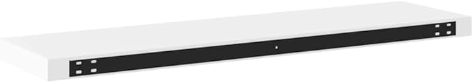 Floating Wall Shelf 35.4 inch Modern Rectangular Display Shelf White High-Gloss MDF Storage Ledge for Bedroom Living Room Home Office Decor