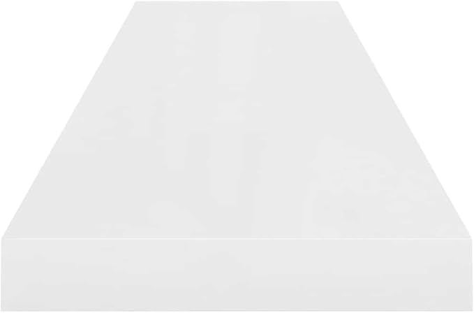 Floating Wall Shelf, Modern High Gloss White MDF Display Ledge, 35.4-inch Rectangular Storage Shelving for Living Room, Bedroom, and Office Decor
