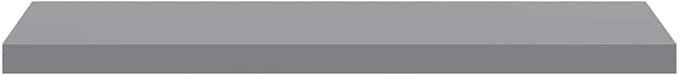 Set of 2 Large Floating Wall Shelves, Modern Gray Rectangular Display Shelves for Living Room, Bedroom, and Office, Decorative MDF Storage Shelving Unit with Mounting Hardware