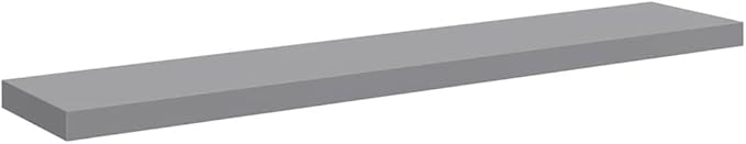 Set of 2 Floating Wall Shelves 47.2 Inch, Modern Long Grey Display Ledge for Bedroom Living Room Office, Wall Mounted Storage MDF Shelf