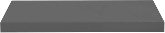 Floating Wall Shelf High Gloss Gray 23.6x9.3x1.5 Invisible Mount Display Rack for Living Room Decor Modern Home Organizer MDF Board Storage