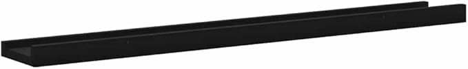 Floating Wall Shelves Set of 4, 31.5 Inch Modern Decorative Shelving Units for Living Room Bedroom, Matte Black MDF Storage Display Ledges