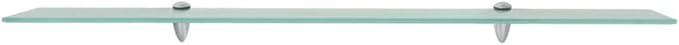Floating Wall Shelf 39.4"x7.9" Tempered Glass with Zinc Alloy Brackets, Clear Modern Bathroom Bedroom Living Room Storage Shelves for Books Decor Organizers