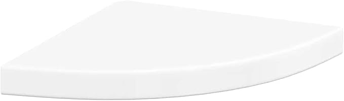 Corner Shelf Set of 2, 13.8 Inch Floating Wall Shelves for Bedroom, Living Room, Modern High Gloss White MDF Triangular Display Shelving Unit