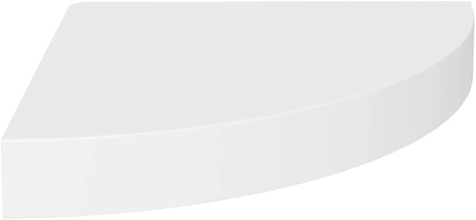 Floating Corner Shelf White 9.8"x9.8"x1.5" Honeycomb MDF Wall Mount Shelf with Invisible Bracket - Decorative Storage Solution for Bathroom, Living Room, Bedroom