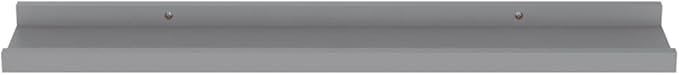 Wall Shelves Set of 4 Gray Floating 23.6x3.5x1.2 Inches for Living Room Bedroom Storage, Modern MDF Wall Mounted Shelves for Decor Books Plants