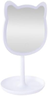 Puurrfect Mirror Gifts, Cute Cat Ears Shape Mirrors Makeup with LED Lights Touch Control. Smart Touch. (White)