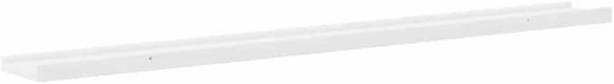 White Floating Shelves 2 Pack, 39.4 Inch Long Wall Mounted for Living Room & Bedroom, Modern Decorative Storage Shelves for Books, Plants, Decor, Easy to Install, Durable MDF Board