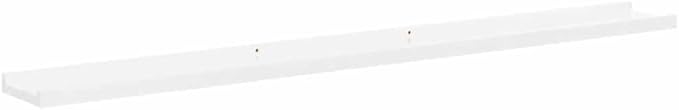 Wall Shelf Set of 4, Floating Shelves for Wall Storage, Modern High Gloss White MDF Display Ledges for Living Room Bedroom, 39.4 inch Long