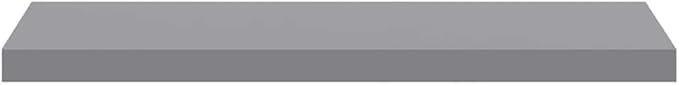 Floating Wall Shelf 31.5 Inch, Modern Rectangular Wood Shelf for Bedroom Living Room, Matte Grey MDF Display Storage Organizer with Invisible Mounting Hardware