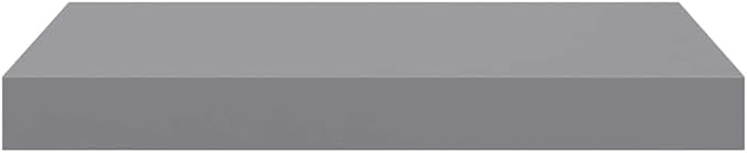 Set of 4 Floating Wall Shelves, Modern Gray Honeycomb MDF Display Shelves for Living Room, Bedroom, and Home Decor, 15.7-inch Wall-Mounted Storage Organizers