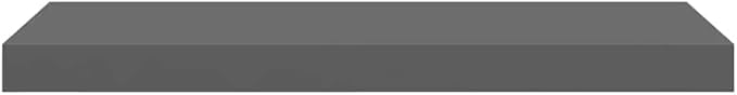 Set of 4 Floating Wall Shelves, Modern High Gloss Grey MDF Decorative Display Ledges for Bedroom, Living Room and Office, 23.6 Inch Rectangular Storage Racks