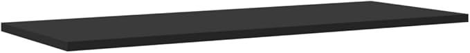 Wall Mounted Shelf Set of 4 Black Engineered Wood 31.5 x 11.8 x 0.6 Inch Modern Bookshelf for Living Room Kitchen Storage and Display