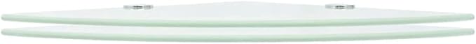 Floating Corner Shelves with Chrome Supports Glass White 9.8"x9.8" Set of 2, Bathroom, Kitchen, Living Room Wall Shelf, 33 lbs Load Capacity, Easy Installation
