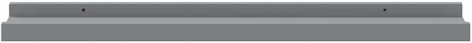 Floating Picture Frame Ledge Shelf Set of 2, 23.6-Inch Wall Mounted Display Shelves for Photos, Art, and Decor, Modern Grey MDF Storage Organizer
