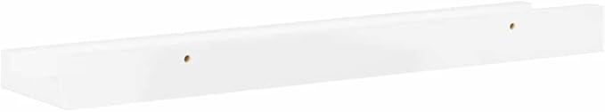 Wall Shelf Set of 2 Floating Shelves for Wall, High Gloss White MDF Decorative Display Ledges for Living Room Bedroom, 15.7 Inch Modern Storage Solution