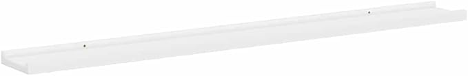 Wall Shelf Set of 4, 39.4 Inch Long Floating Shelves for Wall Decor, Modern Rectangular MDF Display Shelves for Living Room, Bedroom, and Hallway, White Matte Finish