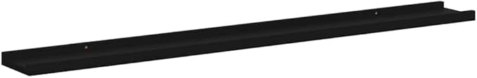 Wall Shelves Set of 4, 39.4 Inch Floating Shelves for Wall Storage, Modern MDF Black Decorative Display Ledge for Bedroom, Living Room, Kitchen and Home Office