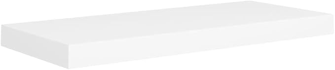 Floating Wall Shelves 4 pcs White 23.6x9.3x1.5 Invisible Mounting Display Rack for Living Room Bedroom Office Decor Honeycomb MDF Metal Frame