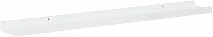 High Gloss White Wall Shelves Set of 2, 31.5 Inch Floating Shelves for Living Room and Bedroom, Modern Decorative Storage for Books Plants Decor, Easy Mount MDF Shelf with High Weight Capacity