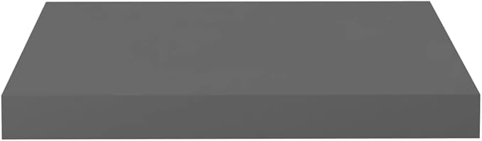 Floating Wall Shelves 2 Pack High Gloss Gray Modern Display Rack with Invisible Mounting System for Home Decor, Living Room, Office, 15.7x9.1 Inches, Holds 11lb Each