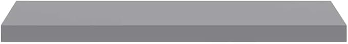 Floating Wall Shelf with Invisible Mount, 31.5 Inch Modern Gray Display Shelf for Living Room & Office, Sturdy MDF and Metal Frame Holds 22 lbs for Books, Decor, Awards