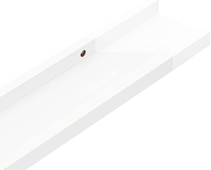 Wall Shelves 2 Pack High Gloss White 45.3x3.5x1.2 Inches Modern Floating Shelves for Living Room Bedroom Bathroom Storage Display Organizer