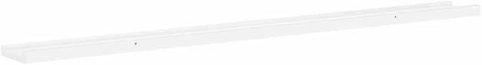 Set of 4 Floating Shelves 45.3 Inch Wall Mounted White MDF Storage Display Shelves for Bedroom Living Room Modern Home Decor