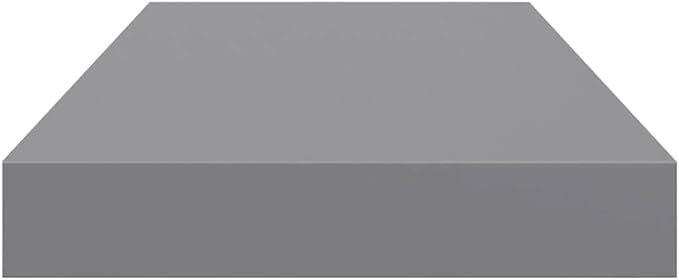 Floating Wall Shelf Modern Grey Decorative Display Ledge for Bedroom Living Room Space Saving Storage Organizer 19.7 x 9.1 Inch MDF Wood