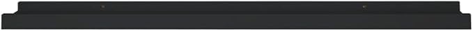 Picture Frame Ledge Shelves 2 Pack Black Wall Mounted Display Shelves for Photo Frames Decorations 31.5 inch MDF Board with Front Edge Protection