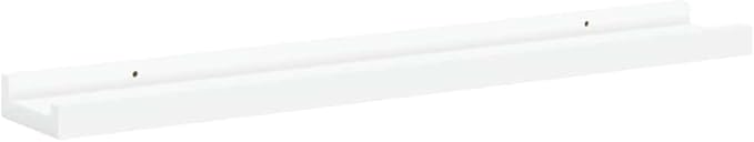 Set of 4 Floating Shelves for Wall Decor, 23.6 inch Modern White MDF Wall Mounted Shelving Units for Bedroom, Living Room, Kitchen Display and Storage