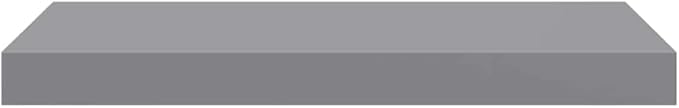 Floating Wall Shelf Modern Grey Decorative Display Ledge for Bedroom Living Room, Sturdy MDF Wood Storage Shelf, 19.7 x 9.1 x 1.5 Inches