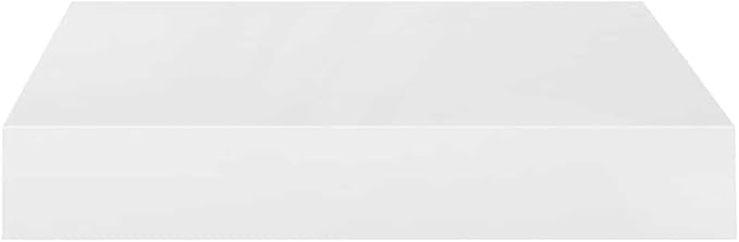 Set of 4 Floating Wall Shelves, Modern Honeycomb Square Display Shelves, High Gloss White MDF Decorative Wall Mounted Storage Shelving for Living Room, Bedroom