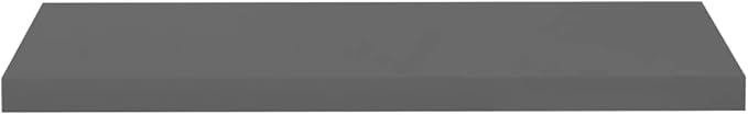 Floating Wall Shelf High Gloss Gray 31.5x9.3x1.5 Invisible Mounting Display Rack for Living Room Bedroom Office Decor Modern Storage Solution