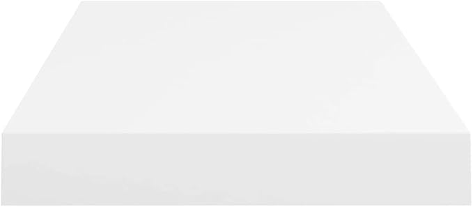 Floating Wall Shelf White 19.7x9.1x1.5 Inches MDF Board Modern Invisible Mounting Display Rack for Home Decor Books Awards Collectibles