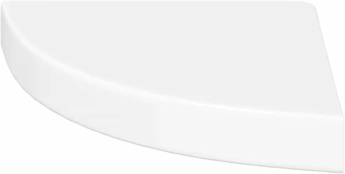 Floating Corner Shelf, 9.8-inch Wall Mounted Corner Shelves for Bedroom Living Room, Modern High Gloss White MDF Storage Rack, Easy Install Decorative Display Shelving