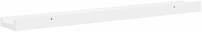 Wall Shelves Set of 4, 23.6-inch Floating Shelves for Wall Decor, Modern High Gloss White Storage Ledge for Books, Succulents, and Collectibles Display