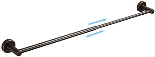 BigBig Home Bronze Towel Bar, Adjustable 15 to 24 Inch Towel Holder for Bathroom, Bath Towel Rack Farmhouse Wall Mounted Rustic Oil Rubbed ORB