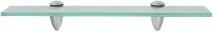 Floating Shelf Glass 15.7x3.9 Inches, 0.3 Inch Thick Tempered Safety Glass Wall Shelf with Zinc Alloy Brackets, 22lb Load Capacity for Bathroom, Living Room, Bedroom Decor and Storage