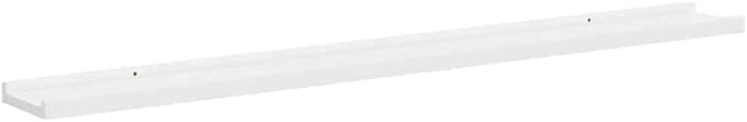Set of 2 Floating Wall Shelves, 39.4 Inch Modern MDF Hanging Shelves for Bedroom, Living Room, and Home Office, Display Shelving for Books, Plants, and Decor, White Matte Finish