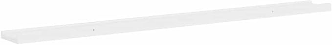 Set of 2 Floating Wall Shelves, 45.3 Inch Long Modern Display Ledge for Living Room, Bedroom, and Home Decor, White MDF Wall Mount Storage Shelf
