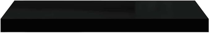 Set of 2 Floating Wall Shelves, 23.6 Inch Modern Matte Black Storage Shelves for Living Room Bedroom Office, Decorative Display MDF Ledge
