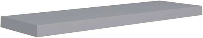 Floating Wall Shelf Gray 31.5x9.3x1.5 Inches MDF Board Invisible Mounting Display Rack for Home Decor Books Collectibles Awards Ornaments