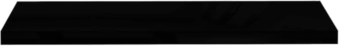 Floating Wall Shelves 2 Pack High Gloss Black Modern Display Rack 35.4x9.3 Inches for Living Room Bedroom Office Decor Books Plants Photos Awards
