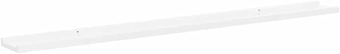 Wall Shelf Set of 2 Floating Shelves, 45.3 Inch Modern High Gloss White MDF Display Ledges for Living Room Bedroom Home Office Decor