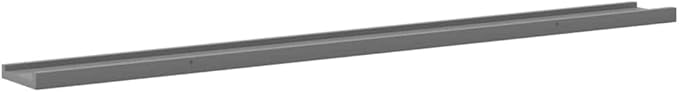 Set of 2 Grey Floating Wall Shelves, 45.3 Inch Long Modern Display Ledge for Living Room Bedroom, Matte MDF Hanging Storage Organizer