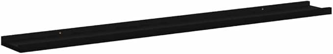 Wall Shelf Set of 2 Floating Shelves 39.4 inch Black MDF Display Ledge for Living Room Bedroom Decor Modern Wall Mounted Storage Rack