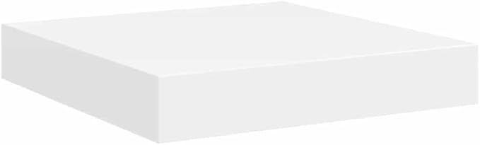 Wall Shelf Set of 2 Floating Shelves for Wall, Modern Minimalist Display Ledge for Bedroom, Living Room, Kitchen, White MDF Storage Organizers, 9.3 x 9.1 inch